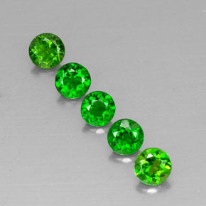 Gemas de diopsido de cromo verde natural de  ct, corte redondo, VVS-VS