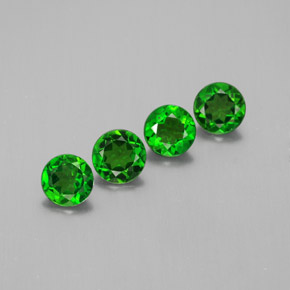 Gemas de diopsido de cromo verde natural de  ct, corte redondo, VS