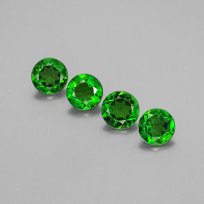 Gemas de diopsido de cromo verde natural de  ct, corte redondo, VS
