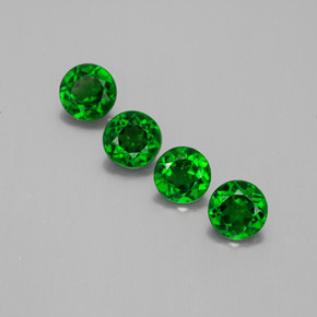 Gemas de diopsido de cromo verde natural de  ct, corte redondo, VVS-VS