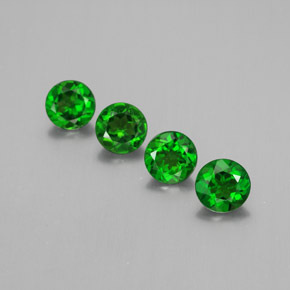 Gemas de diópsido de cromo Verde natural de  ct, Corte Redondo, VS