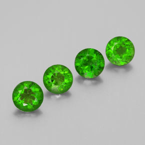 Gemas de diopsido de cromo verde natural de  ct, corte redondo, VS-SI