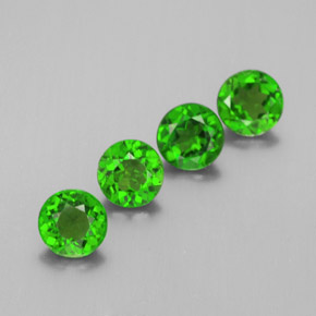Gemas de diopsido de cromo verde natural de  ct, corte redondo, VS