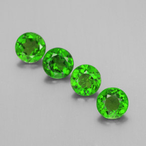 Gemas de diopsido de cromo verde natural de  ct, corte redondo, VS