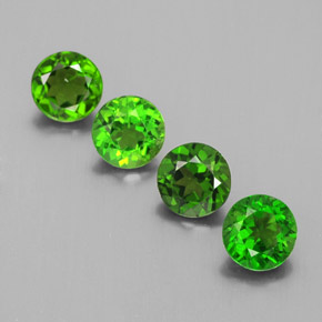 Gemas de diopsido de cromo verde natural de  ct, corte redondo, VS