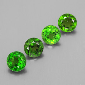 Gemas de diopsido de cromo verde natural de  ct, corte redondo, VS