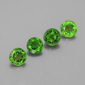 Gemas de diopsido de cromo verde natural de  ct, corte redondo, VS