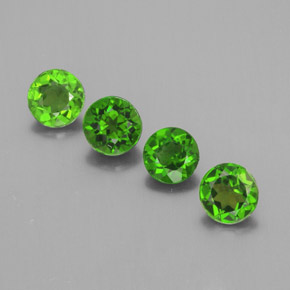 Gemas de diopsido de cromo verde natural de  ct, corte redondo, VS