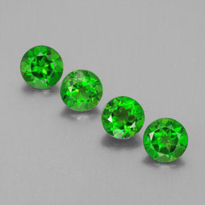 Gemas de diopsido de cromo verde natural de  ct, corte redondo, VS