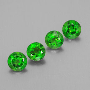 Gemas de diopsido de cromo verde natural de  ct, corte redondo, VS