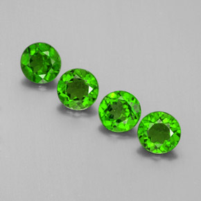 Gemas de diopsido de cromo verde natural de  ct, corte redondo, VS