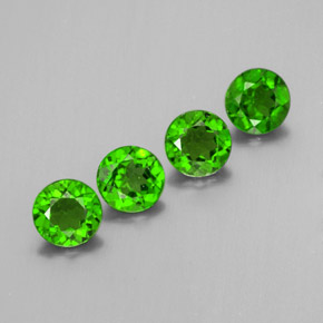 Gemas de diopsido de cromo verde natural de  ct, corte redondo, VS