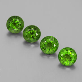 Gemas de diopsido de cromo verde natural de  ct, corte redondo, VVS-VS
