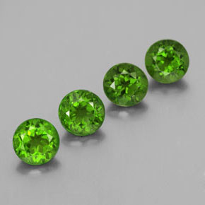 Gemas de diopsido de cromo verde natural de  ct, corte redondo, VVS-VS