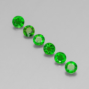 Gemas de diopsido de cromo verde natural de  ct, corte redondo, VS