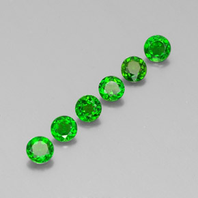 Gemas de diopsido de cromo verde natural de  ct, corte redondo, VS