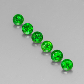 Gemas de diopsido de cromo verde natural de  ct, corte redondo, VS