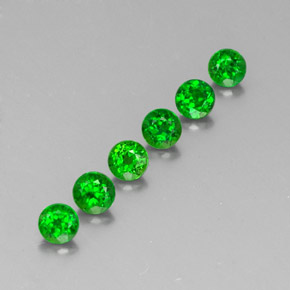 Gemas de diopsido de cromo verde natural de  ct, corte redondo, VS