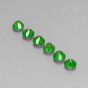 Gemas de diopsido de cromo verde natural de  ct, corte redondo, VS