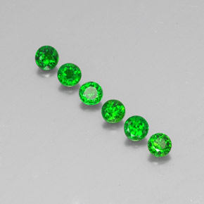 Gemas de diopsido de cromo verde natural de  ct, corte redondo, VS