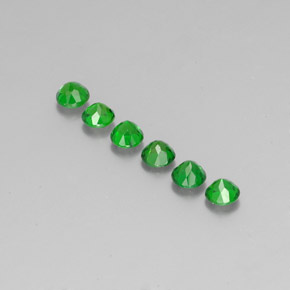 Gemas de diópsido de cromo Verde natural de  ct, Corte Redondo, VS-SI