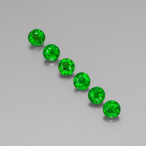 Gemas de diopsido de cromo verde natural de  ct, corte redondo, VS