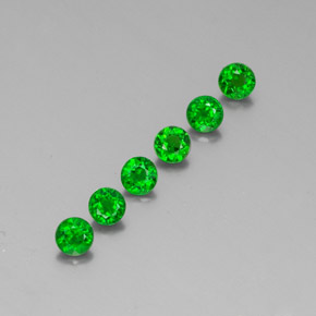 Gemas de diopsido de cromo verde natural de  ct, corte redondo, VS