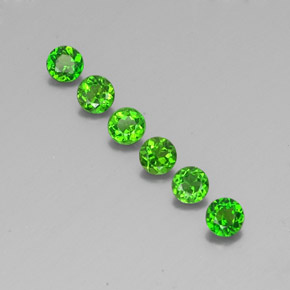Gemas de diopsido de cromo verde natural de  ct, corte redondo, VS