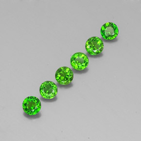Gemas de diopsido de cromo verde natural de  ct, corte redondo, VS