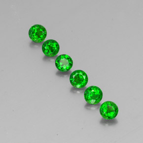 Gemas de diopsido de cromo verde natural de  ct, corte redondo, VS-SI