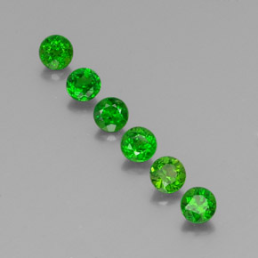 Gemas de diopsido de cromo verde natural de  ct, corte redondo, VS