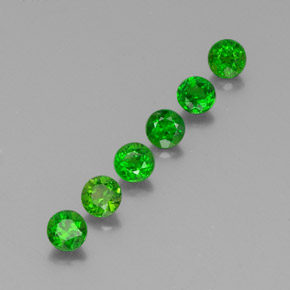 Gemas de diopsido de cromo verde natural de  ct, corte redondo, VS