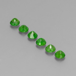 Gemas de diopsido de cromo verde natural de  ct, corte redondo, VS