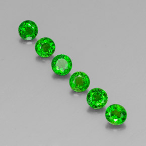 Gemas de diopsido de cromo verde natural de  ct, corte redondo, VS