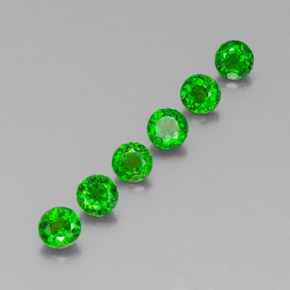 Gemas de diopsido de cromo verde natural de  ct, corte redondo, VS