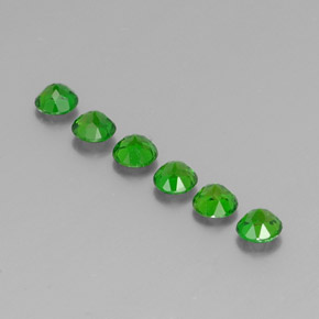 Gemas de diopsido de cromo verde natural de  ct, corte redondo, VS