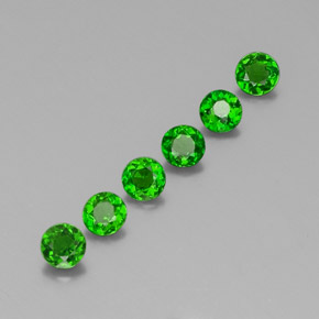 Gemas de diopsido de cromo verde natural de  ct, corte redondo, VS