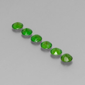 Gemas de diopsido de cromo verde natural de  ct, corte redondo, VS