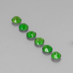 Gemas de diópsido de cromo Verde natural de  ct, Corte Redondo, VS