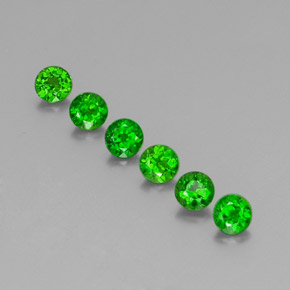 Gemas de diopsido de cromo verde natural de  ct, corte redondo, VS