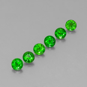 Gemas de diopsido de cromo verde natural de  ct, corte redondo, VS