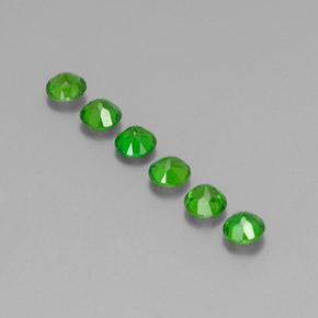 Gemas de diopsido de cromo verde natural de  ct, corte redondo, VS