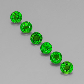 Gemas de diopsido de cromo verde natural de  ct, corte redondo, VS
