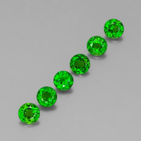Gemas de diopsido de cromo verde natural de  ct, corte redondo, VS