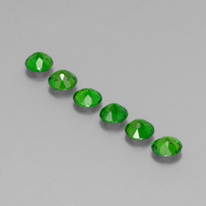 Gemas de diopsido de cromo verde natural de  ct, corte redondo, VS