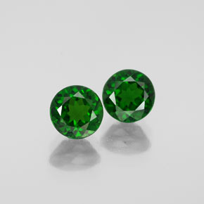 Gemas de diopsido de cromo verde natural de  ct, corte redondo, VVS-VS