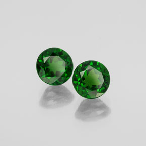 Gemas de diopsido de cromo verde natural de  ct, corte redondo, VVS-VS