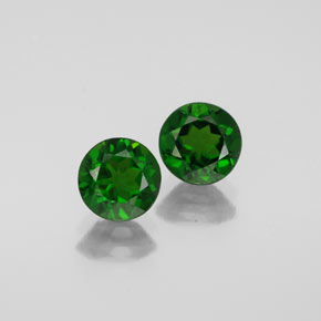 Gemas de diopsido de cromo verde natural de  ct, corte redondo, VS