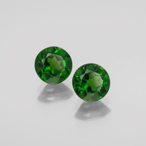 Gemas de diopsido de cromo verde natural de  ct, corte redondo, VS