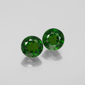 Gemas de diopsido de cromo verde natural de  ct, corte redondo, VS
